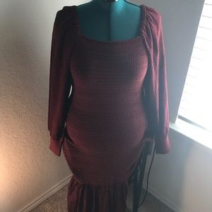 ANTHROPOLOGIE dress | color: red | flare | size: large | new with tags